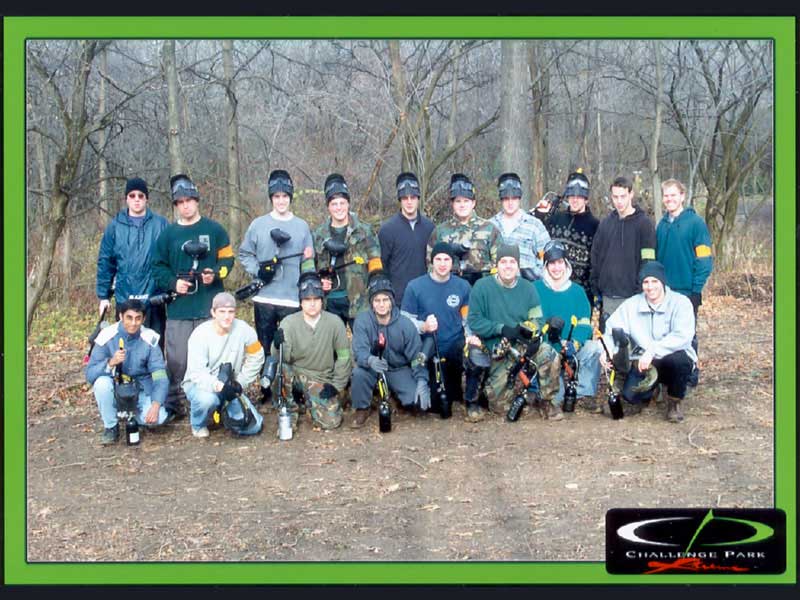 Group of paintballers